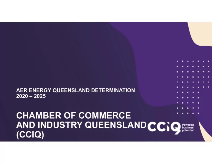 chamber of commerce and industry queensland cciq about