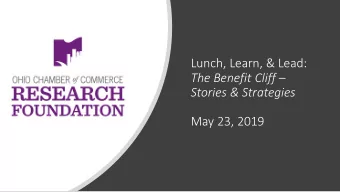 Lunch, Learn, &amp; Lead: The Benefit Cliff   Stories &amp; Strategies  May 23, 2019  What is