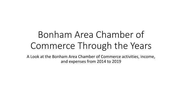 commerce through the years