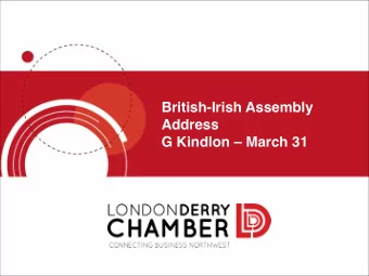 British-Irish Assembly  Address  G Kindlon  March 31  The Future of Work  Have a plan