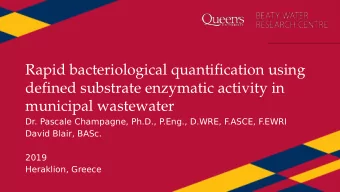 Rapid bacteriological quantification using  defined substrate enzymatic activity in  municipal