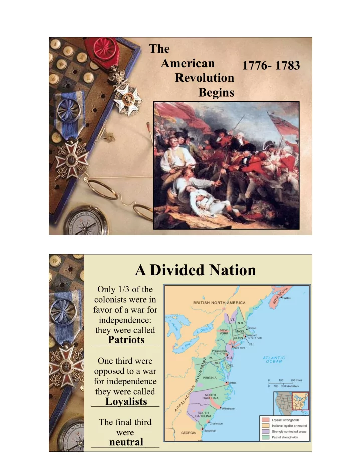 a divided nation