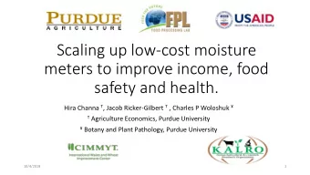 meters to improve income, food  safety and health. Hira Channa  , Jacob Ricker-Gilbert  ,