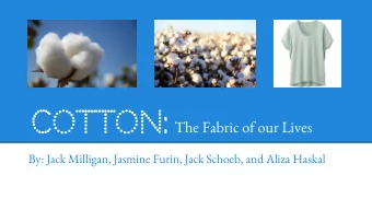 Original Production  5,000 BC- Mexican cave  first strands of cotton  1700s Americas