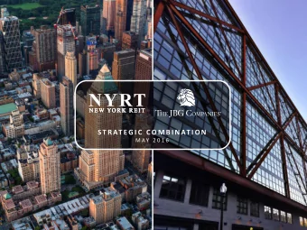 S T R AT E G I C  C O M B I N AT I O N  M AY  2 0 1 6  D i s c l a i m e r  C a u t i o n a r y  N