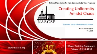 Creating Uniformity  Amidst Chaos  Tennessee Housing Development Agency  -  Blake Worthington  -