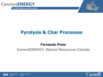 Pyrolysis &amp; Char Processes  Fernando Preto  CanmetENERGY, Natural Resources Canada  Charcoal