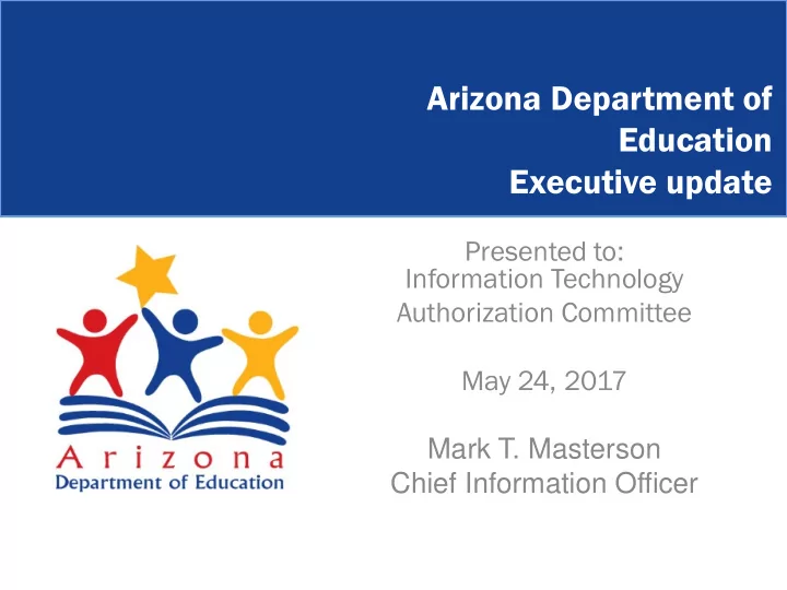 arizona department of education executive update