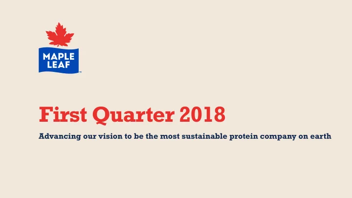 first quarter 2018