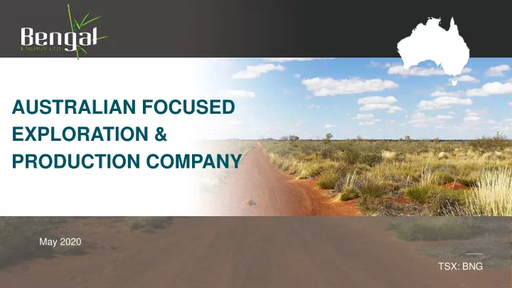 australian focused exploration amp production company