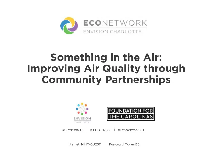 something in the air improving air quality through