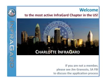 Ori Eisen  Frank W. Abagnale 2015 M EETING S CHEDULE C HARLOTTE I NFRA G ARD E VENING M EETINGS