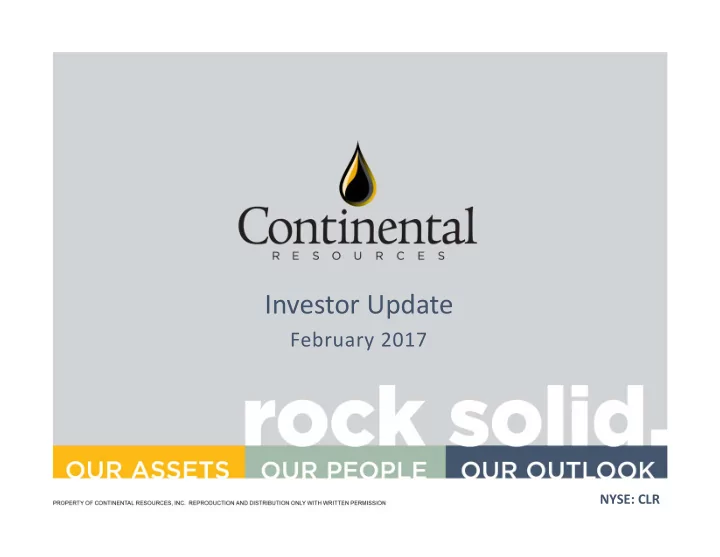 investor update