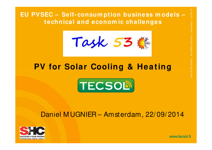 pv for solar cooling heating