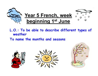 Year 5 French, week beginning 1 st June  L.O.: To be able to describe different types of  weather