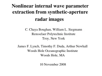 radar images  C. Chaya Boughan, William L. Siegmann  Rensselaer Polytechnic Institute  Troy, New