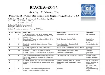 ICACEA-2014 Saturday, 15 th February 2014 Department of Computer Science and Engineering, IMSEC,