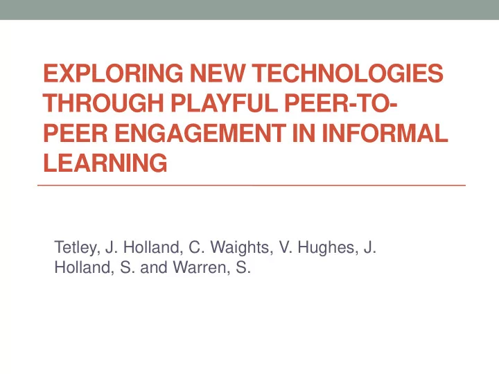 peer engagement in informal