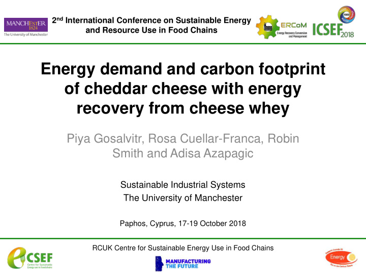 energy demand and carbon footprint of cheddar cheese with