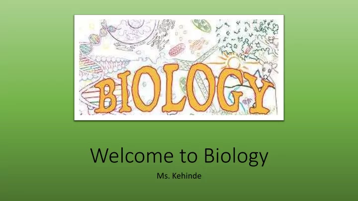 welcome to biology