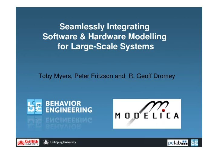 seamlessly integrating software amp hardware modelling