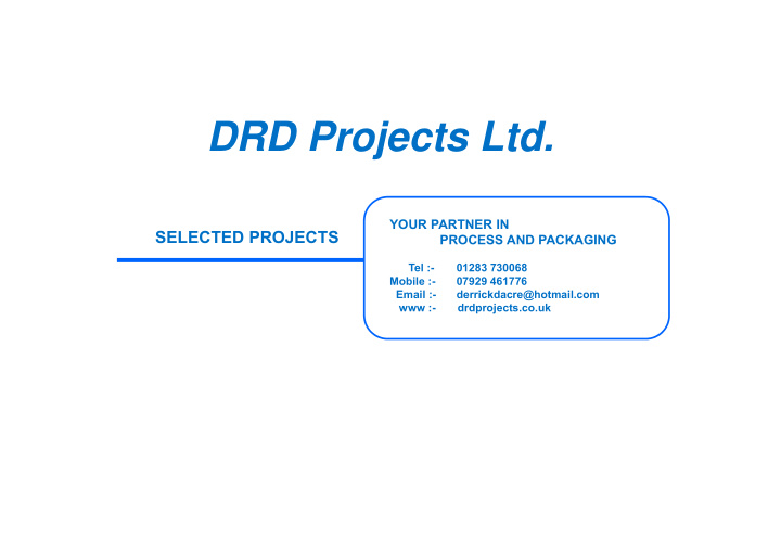 drd projects ltd