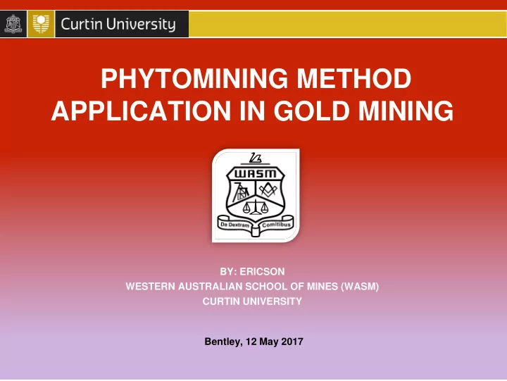 phytomining method application in gold mining