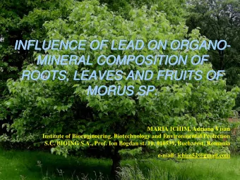 INFLUENCE OF LEAD ON ORGANO  -  INFLUENCE OF LEAD ON ORGANO-  -  INFLUENCE OF LEAD ON ORGANO