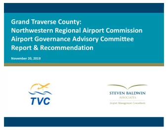 Grand Traverse County:  Northwestern Regional Airport Commission  Airport Governance Advisory