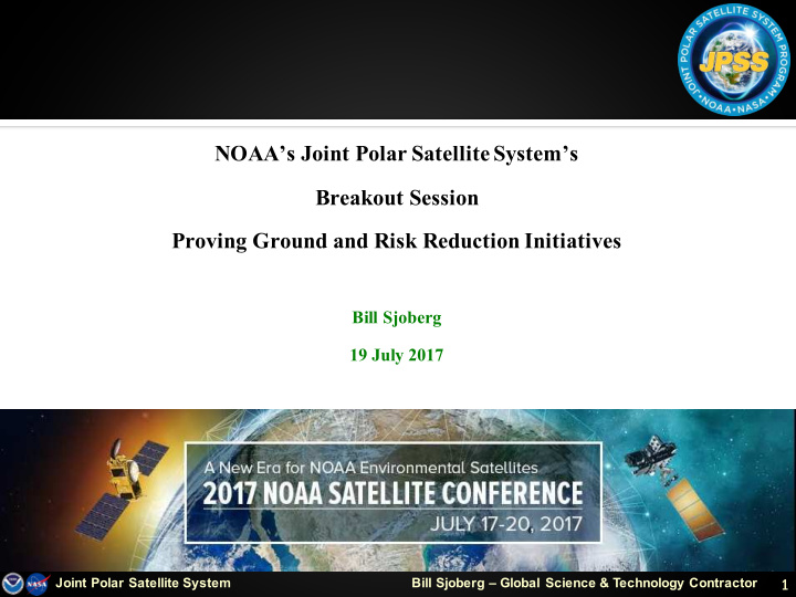 noaa s joint polar satellite system s breakout session