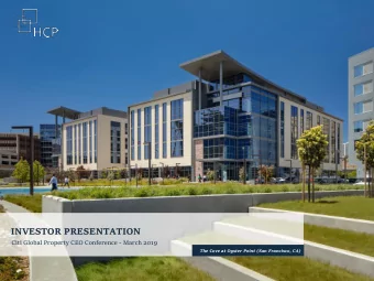 INVESTOR PRESENTATION  Citi Global Property CEO Conference - March 2019  The Cove at Oyster Point