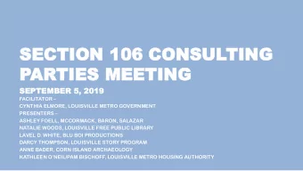 SE  SECTION  CTION 106 CO  106 CONS  NSUL  ULTIN  TING  G  PAR  ARTIES  TIES MEE  MEETING  TING  SE