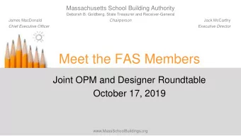 Meet the FAS Members  Joint OPM and Designer Roundtable  October 17, 2019
