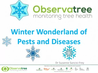 Winter Wonderland of  Pests and Diseases  Dr Suzanne Sancisi-Frey Funded by the EUs LIFE