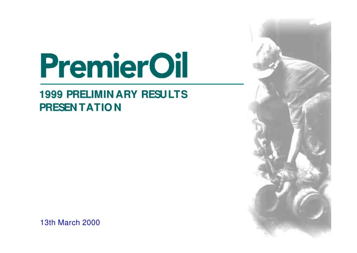 1999 prelimin ary results 1999 prelimin ary results