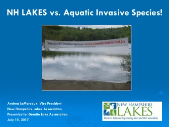 NH LAKES vs. Aquatic Invasive Species!  Andrea LaMoreaux, Vice President  New Hampshire Lakes