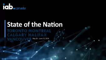 State of the Na*on  THANK YOU TO OUR STATE OF THE NATION SPONSORS  Topic  Gold  Registration