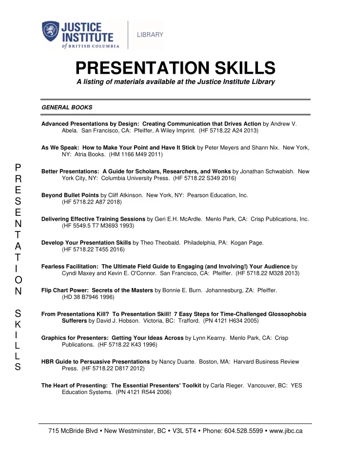 presentation skills