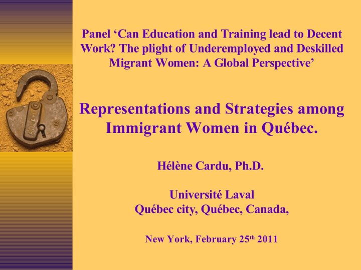 representations and strategies among immigrant women in