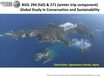 BIOL 294 (fall) &amp; 271 (winter trip component)  Global Study in Conservation and Sustainability