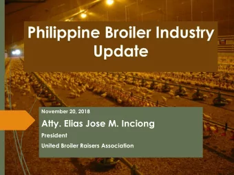 Atty. Elias Jose M. Inciong  President  United Broiler Raisers Association  OUTLINE  I.  Quick
