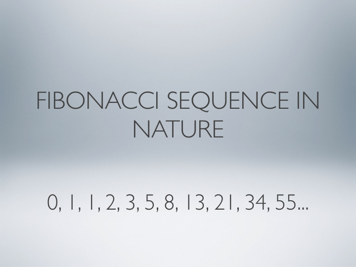 fibonacci sequence in nature