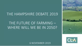 WHERE WILL WE BE IN 2050?  6 NOVEMBER 2019  WELCOME  MICHAEL VALENZIA  REGIONAL DIRECTOR