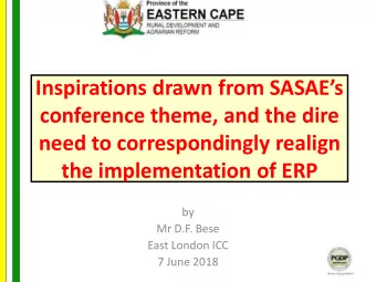 Inspirations drawn from SASAEs  conference theme, and the dire  need to correspondingly realign