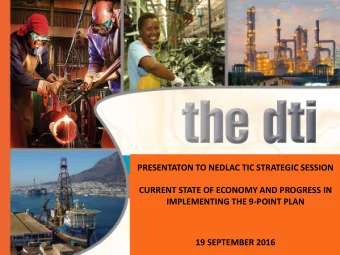 19 SEPTEMBER 2016 PRESENTATION OUTLINE  Global Economic Context  Domestic Economic