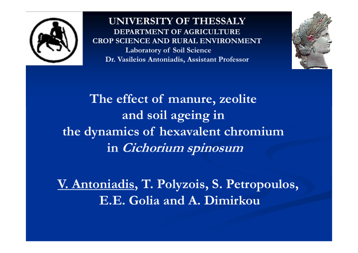 the effect of manure zeolite and soil ageing in the