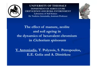 The effect of  manure, zeolite  and soil ageing in  the dynamics of  hexavalent chromium in