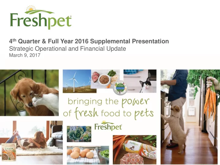 4 th quarter full year 2016 supplemental presentation
