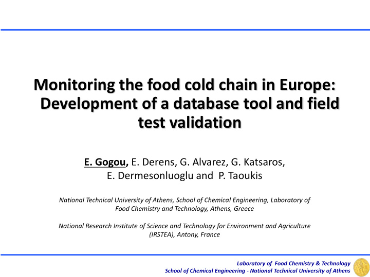 monitoring the food cold chain in europe development of a