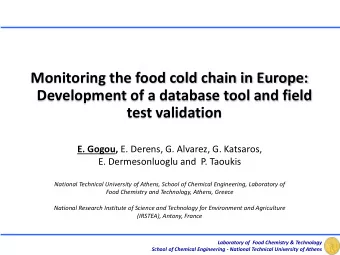 Monitoring the food cold chain in Europe:  Development of a database tool and field  test